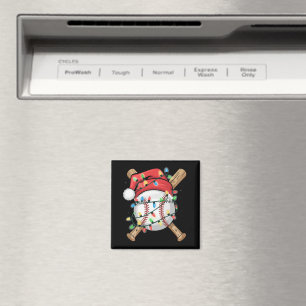 Santa Sports Christmas Baseball Player Magnet