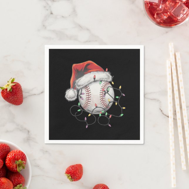 Santa Sports Christmas Baseball Player Napkin (Insitu)