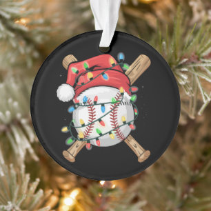 Santa Sports Christmas Baseball Player Ornament