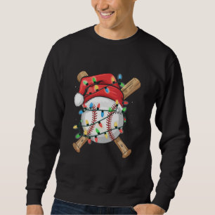 Santa Sports Christmas Baseball Player  Sweatshirt