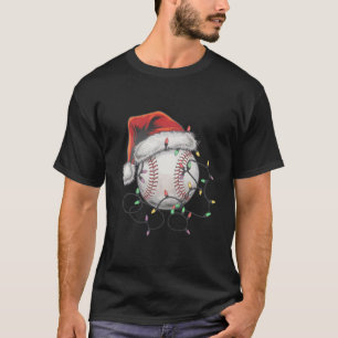 Santa Sports Christmas Baseball Player T-Shirt