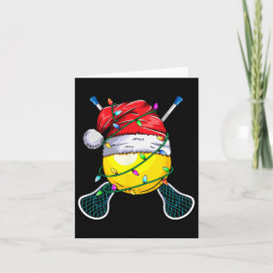 Santa Sports Design- Christmas Lacrosse Player  Card