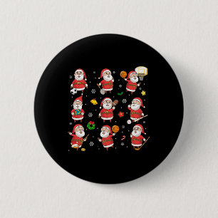 Santa Sports Design For Men Boy Funny Xmas Ball Sp 6 Cm Round Badge