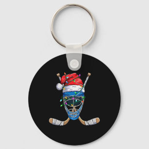 Santa Sports Design For Men Boys Christmas Hockey Key Ring