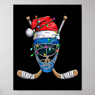 Santa Sports Design For Men Boys Christmas Hockey  Poster