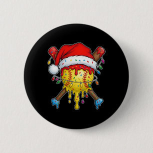Santa Sports Design For Men Boys Christmas Softll 6 Cm Round Badge