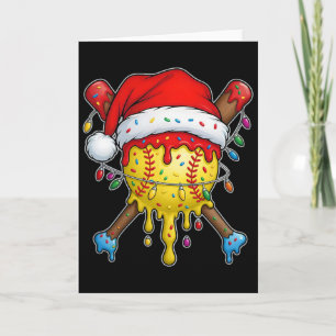 Santa Sports Design For Men Boys Christmas Softll Card