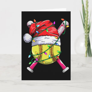 Santa Sports Design- Women Girls Christmas Softll Card