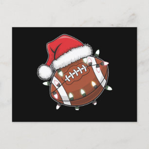 Santa Sports Men Boys Christmas Football Player  Postcard