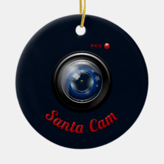 Santa Spy Camera Ceramic Tree Decoration