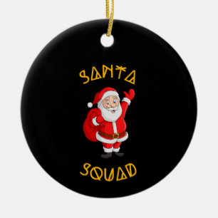 Santa Squad Ceramic Ornament