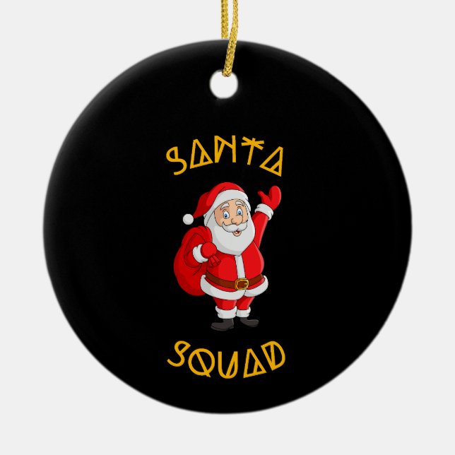 Santa Squad Ceramic Ornament (Front)