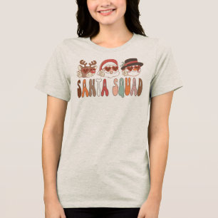 Santa Squad Christmas Matching Family Xmas Gift Tri-Blend Shirt