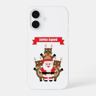 Santa Squad Christmas Reindeer Funny iPhone 16 Case