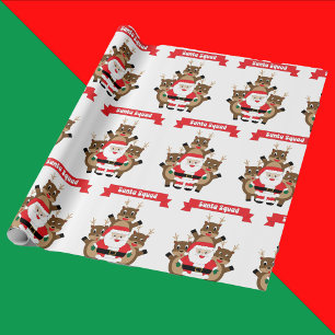 Santa Squad Christmas Reindeer Funny Wrapping Paper