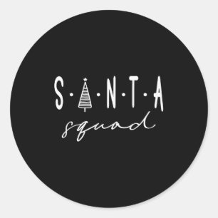 Santa Squad Christmas Team Santa Crew Family Match Classic Round Sticker