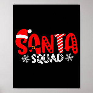 Santa Squad Christmas Team Santa Crew Family Match Poster