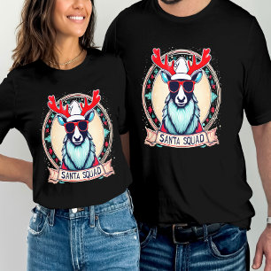 Santa Squad Cool Reindeer Glasses Festive T-Shirt
