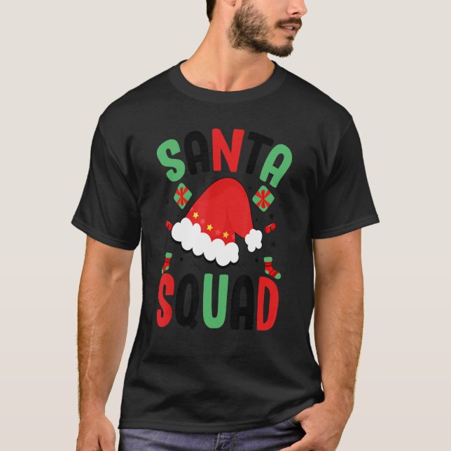 Santa Squad Family Group Matching Christmas Pajama T-Shirt (Front)