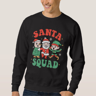 Santa Squad Groovy Retro Christmas Xmas Snowman El Sweatshirt