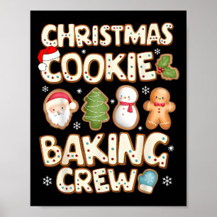 Santa Squad Snowman Gingerbread Christmas Cookie B Poster