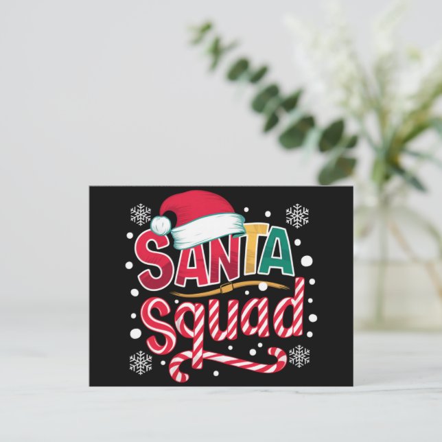 Santa Squad Xmas Squad Family Matching Santa Crew Holiday Postcard (Standing Front)