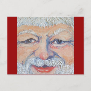 Santa Square Face Holiday Postcard