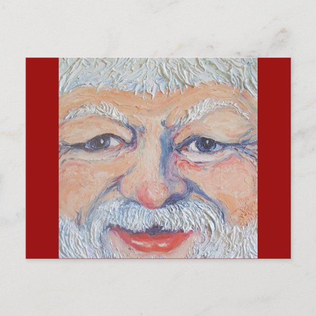Santa Square Face Holiday Postcard (Front)