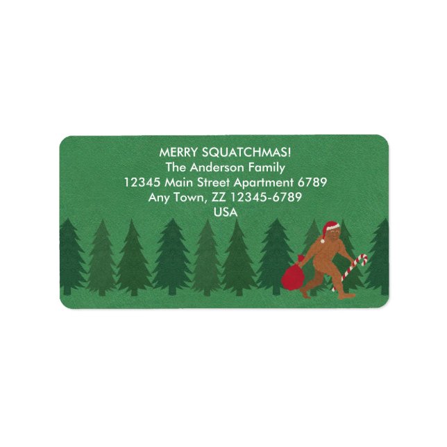 Santa Squatch Christmas Bigfoot Sasquatch Funny Label (Front)