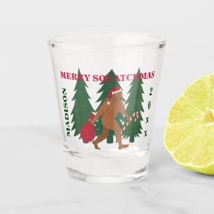 Santa Squatch Funny Christmas Geek Personalised Shot Glass