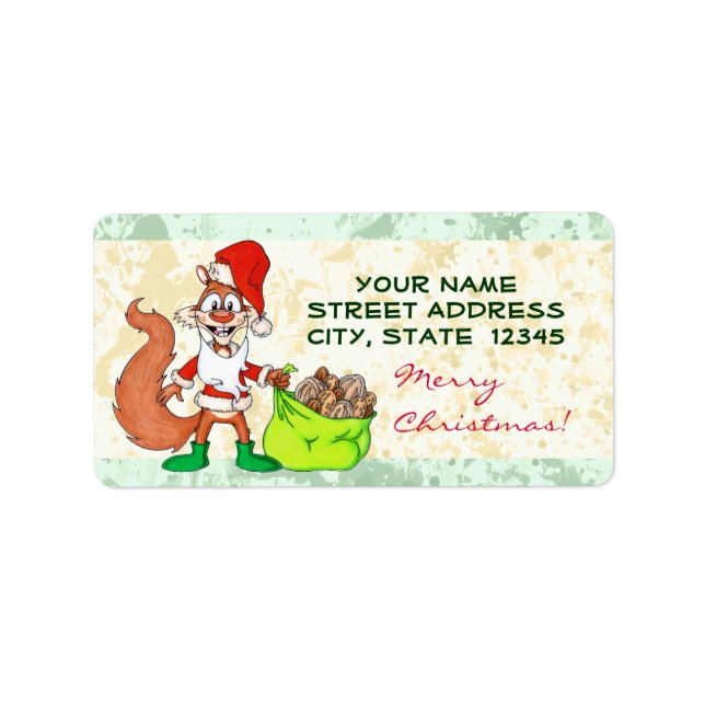 Santa Squirrel Label (Front)