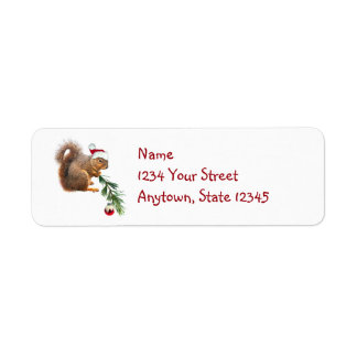 Santa Squirrel Return Address Labels