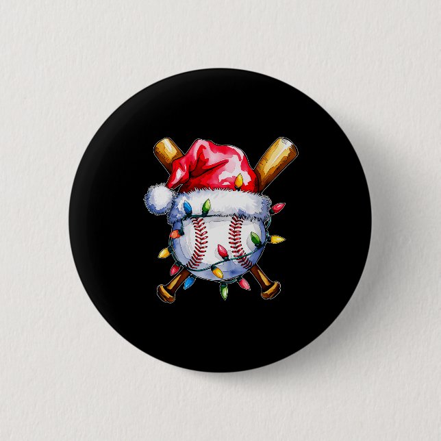 Santa Srts Design For Men Boys Christmas Baseball  6 Cm Round Badge (Front)