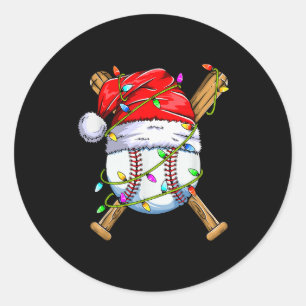 Santa Srts Design For Men Boys Christmas Baseball Classic Round Sticker