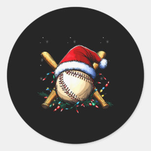 Santa Srts Design For Men Boys Christmas Baseball  Classic Round Sticker