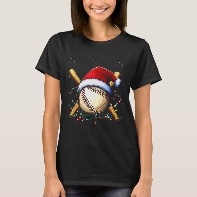 Santa Srts Design For Men Boys Christmas Baseball  T-Shirt (Front)