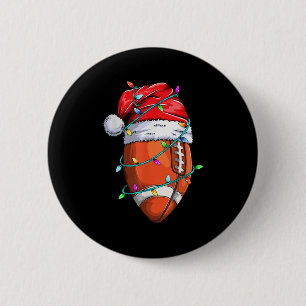 Santa Srts Design For Men Boys Christmas Football 6 Cm Round Badge