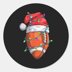 Santa Srts Design For Men Boys Christmas Football Classic Round Sticker
