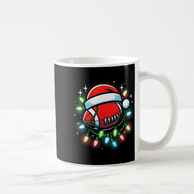 Santa Srts Design For Men Boys Christmas Football  Coffee Mug (Right)