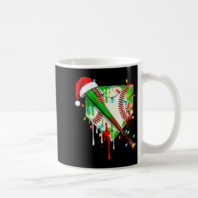 Santa Srts Ice Baseball Christmas Xmas Pajama Kid  Coffee Mug (Right)