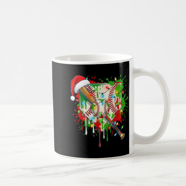 Santa Srts Ice Baseball Christmas Xmas Pajama Kid  Coffee Mug (Right)
