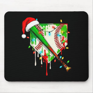 Santa Srts Ice Baseball Christmas Xmas Pajama Kid Mouse Pad