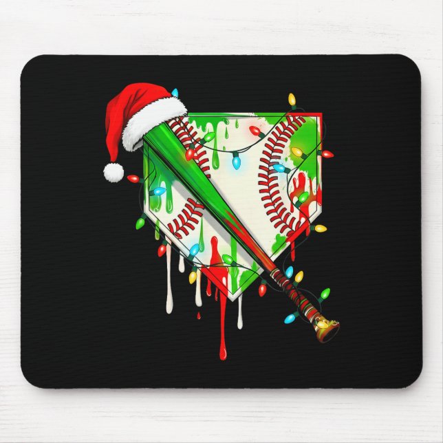 Santa Srts Ice Baseball Christmas Xmas Pajama Kid  Mouse Pad (Front)