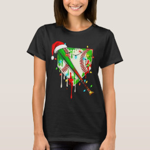 Santa Srts Ice Baseball Christmas Xmas Pajama Kid  T-Shirt
