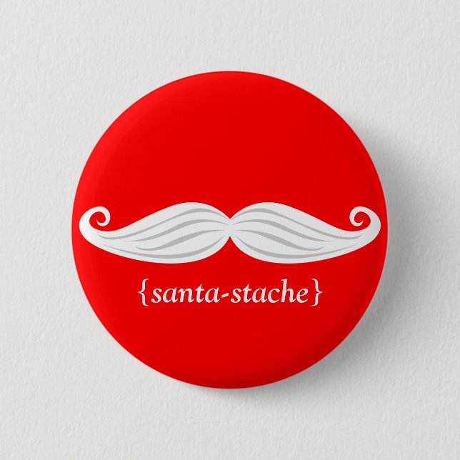 Santa-Stache 6 Cm Round Badge (Front)