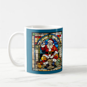 Santa Stained Glass Coffee Mug