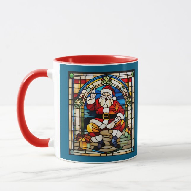 Santa Stained Glass Mug (Left)