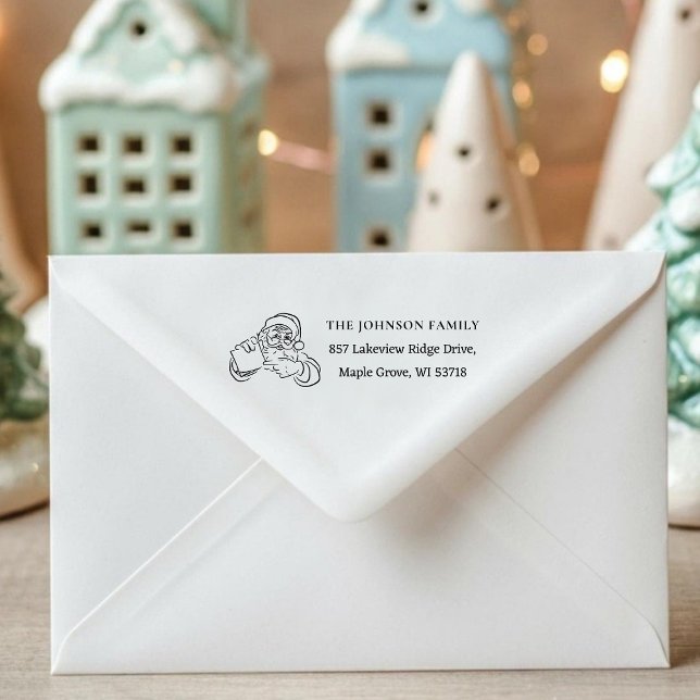 [Santa Stamp] Custom Christmas Card Mail Address  Self-inking Stamp ([Santa Stamp] Custom Christmas Card Mail Address Self-inking Stamp)