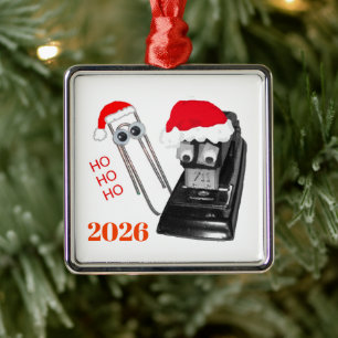 Santa Stapler Merry Christmas Ornament
