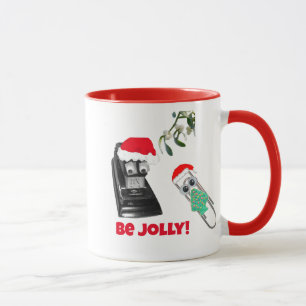 Santa Stapler, Paper Clip, Mistletoe, Office Humou Mug